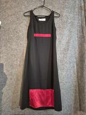 Inwear Black A-Line Dress with Red Accent